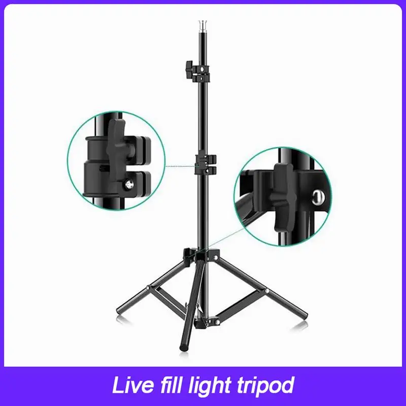 

Adjustable Height Light Tripod Portable Photo Video Fill Lighting Stand with 1/4 Screw Bracket for Camera Live Streaming