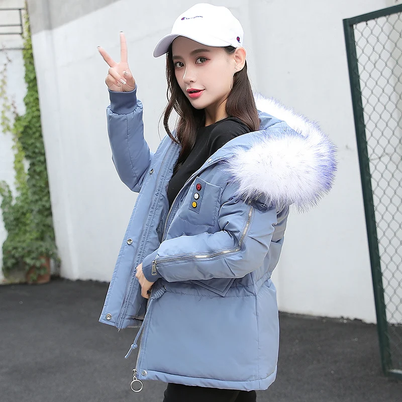 

Winter 2020 Jacket New Women Parka Korean Clothes Down Cotton Coat Large Fur Collar Puffer Womens Jackets D12202 KJ4466