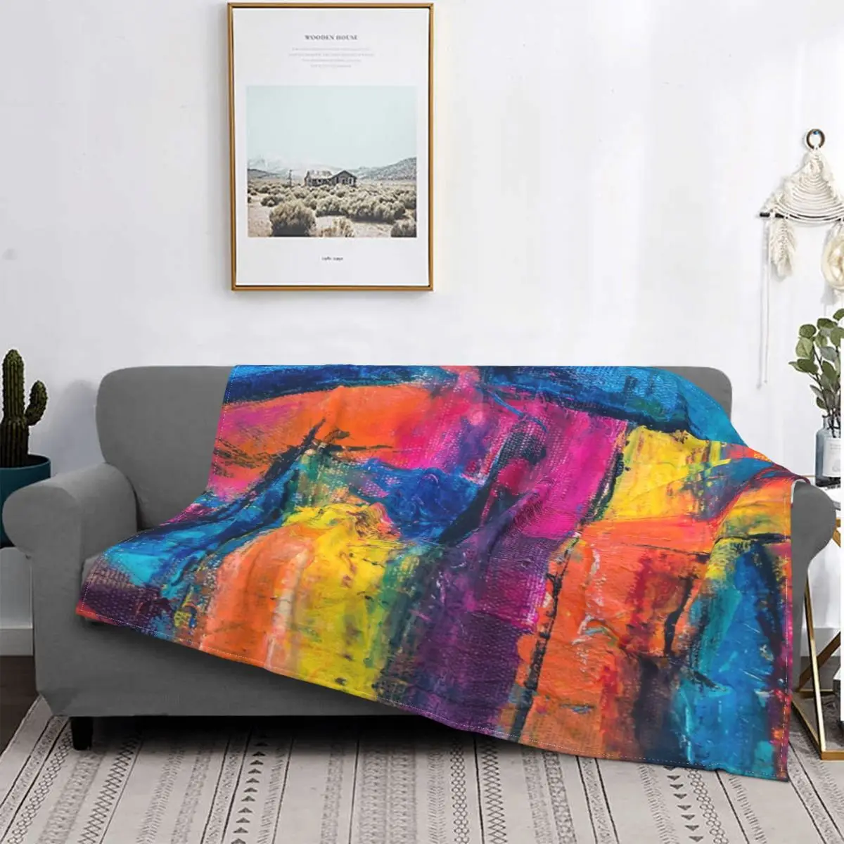 Manta con estampado de colores, colcha a cuadros, ropa de cama, manta polar a cuadros mullida