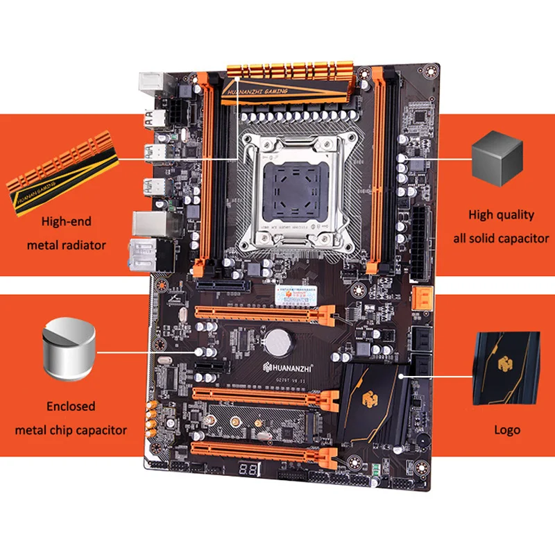 Большая Марка HUANANZHI deluxe X79 LGA2011 игровая Материнская плата Intel Xeon E5 1620 V2 SR1AR 3 7 ГГц ЦП