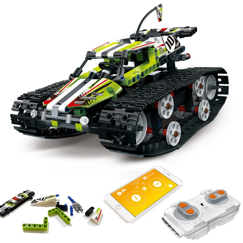 

Высокотехнологичный Радиоуправляемый трюковый автомобиль с дистанционным управлением, гусеничный автомобиль, MOC, скоростные строительные...