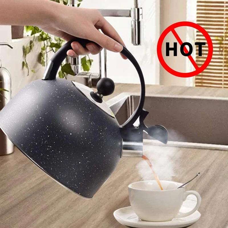 

Whistling Tea Kettle, Teapot with Loudd Whistle and Anit-Hot Handle, Food Grade Stainless Steel Water Kettel for Home