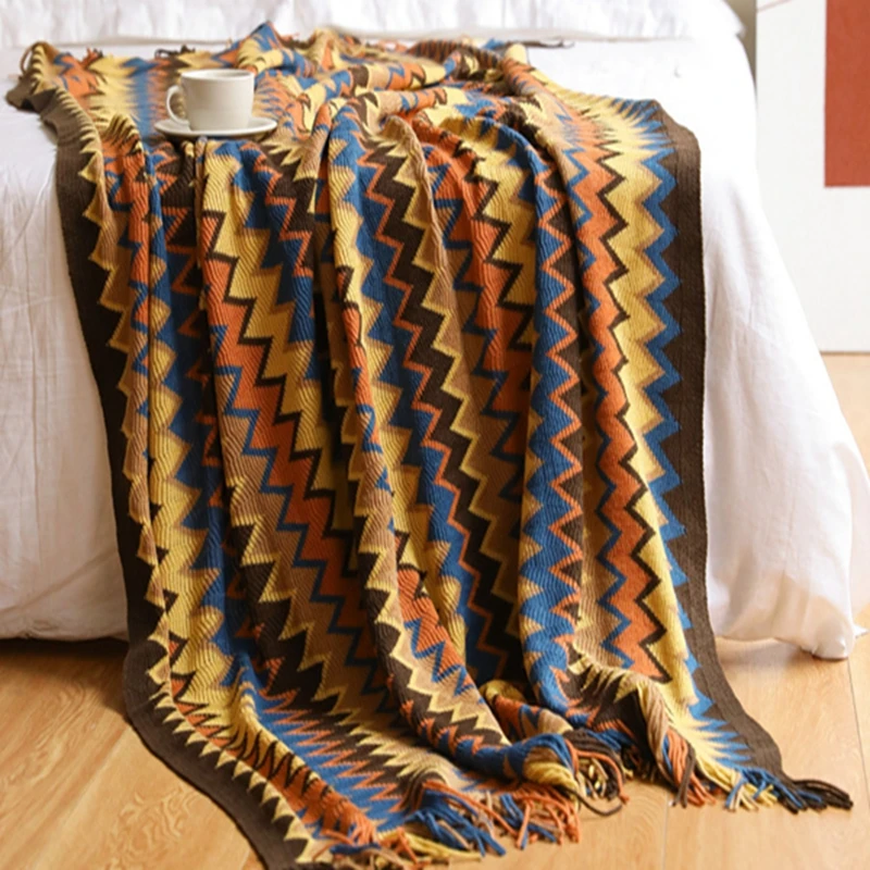 

2021 Knitted Blanket Solid Color Waffle Embossed Blanket Nordic Decorative Blanket for Sofa Bed Throw Chunky Knit Throw Blanket