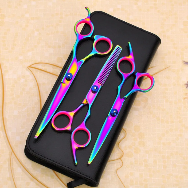

9 Pieces Stainless Steel Beauty Scissors Set Hairdressing Scissors Haircut Tools Set For Dogs Cats
