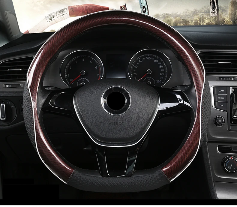 D-образный чехол на руль из углеродного волокна для VW GOLF 7 POLO JATTA Suzuki Swift Nissan Rogue