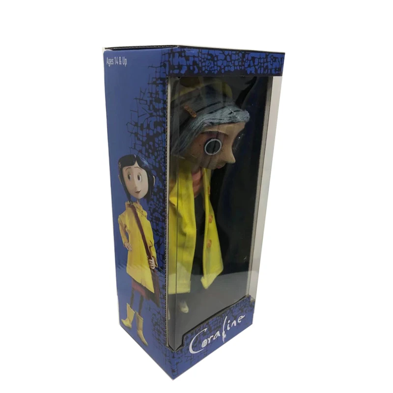 

25cm Coraline Doll NECA The Secret Door Coraline y la Puerta Secreta Raincoat Coraline Action Figure Toys Christmas Gift