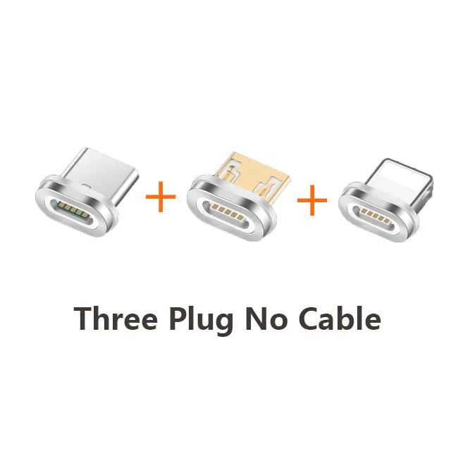 only for 3 plug Магнитный кабель 3A Usb type c кабель Быстрая зарядка для iPhone X S MAX XR 8 7 зарядное устройство для телефона samsung s9 oneplus 6t Передача данных - Цвет: only for 3 plug