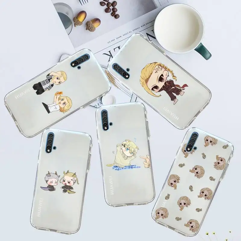 

Tokyo Revengers Cartoon cute Phone Case Transparent for Huawei honor P mate 40 20 30 10 50 i 9 x mate pro lite 8a