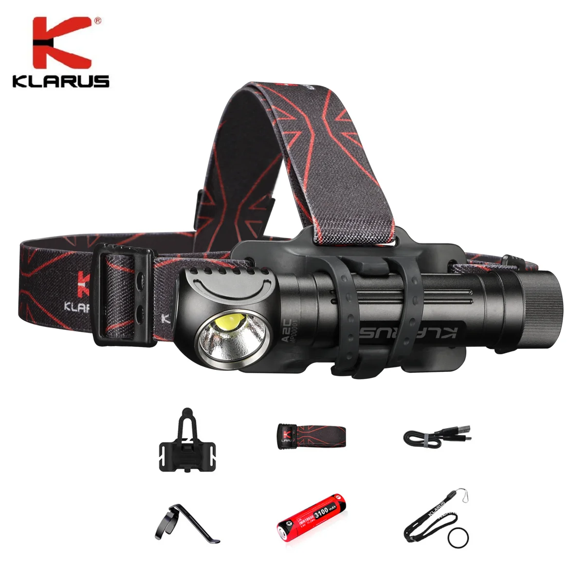 

KLARUS HA2C USB Rechargeable Headlight CREE XHP70.2 3200lumens L-Angle Tool Light Headlamp with 3100mah 18650 Battery