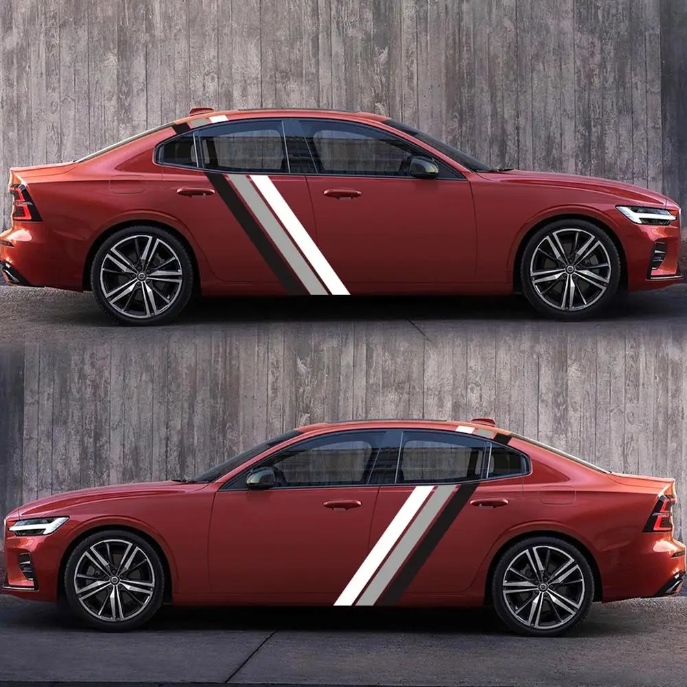 

Tri-color Line Vinyl Applique Body Door Side Stripe Sticker Car DecorationDecal Racing Styling Stickers Car Film