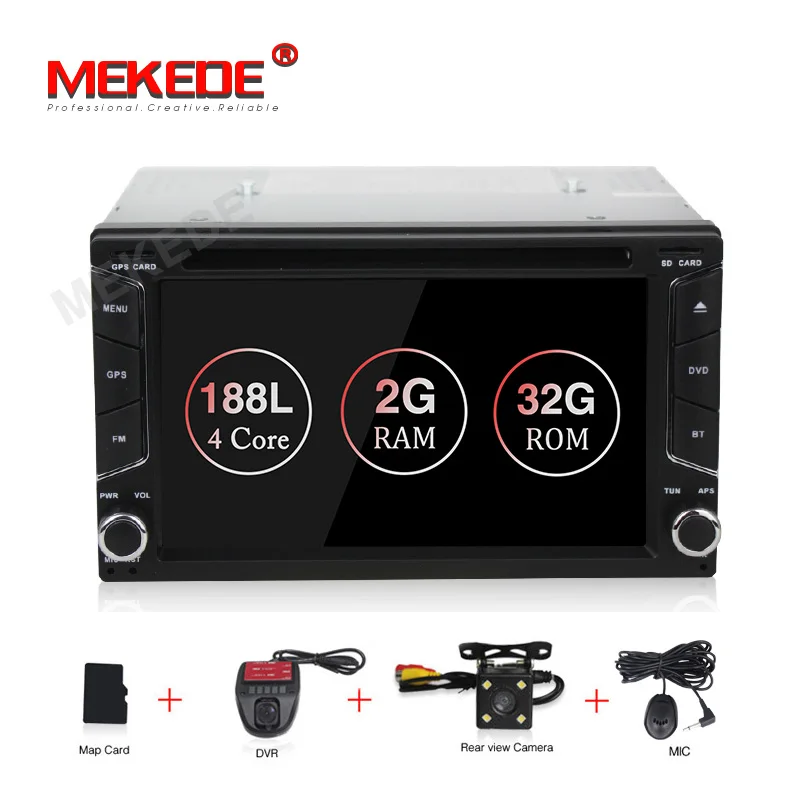 32G add camera DVR MEKEDE 2 Din Android 8,1 четырехъядерный автомобильный dvd-плеер для универсальной gps-навигации стерео радио wifi Аудио USB SWC 2din универсальный - Цвет: 32G add camera DVR