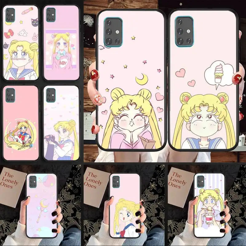 

Lovely Sailors Cute Moon Phone Case TPU For Samsung S6 S7 S8 S9 S10 Plus S20 S21 S30Ultrs Fundas Cover