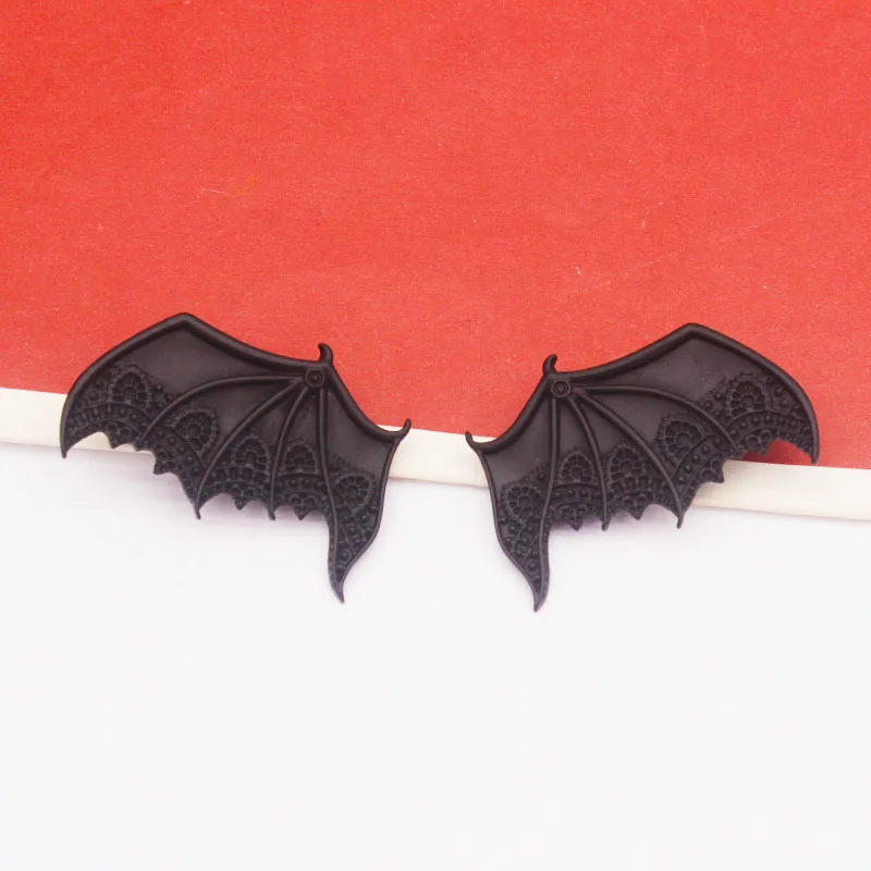 

2Pcs Vintage Matte Black Ancient Silver Dark Vampire Devil Wings Punk Bat Hairpin Goth Hair Clip Halloween Unusual Jewelry Gift