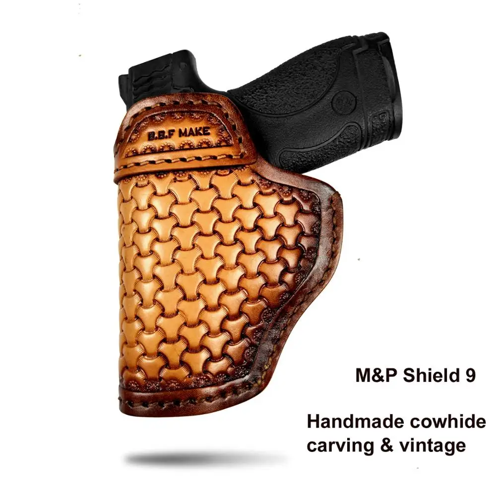 PD-1 B.B.F MAKE Gun Holster Leather Sheath For S&W M&P Shield- GLOCK 17 19 22 23 26 27 32 33 42, 43/Спрингфилд XD-S доски кобуры - Цвет: PD-1