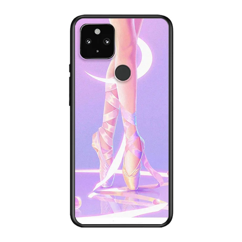 

Ballerina Ballet Dance Girl Soft TPU Silicone Black Cover For Google Pixel 5 4A 5G 4 XL Phone Case