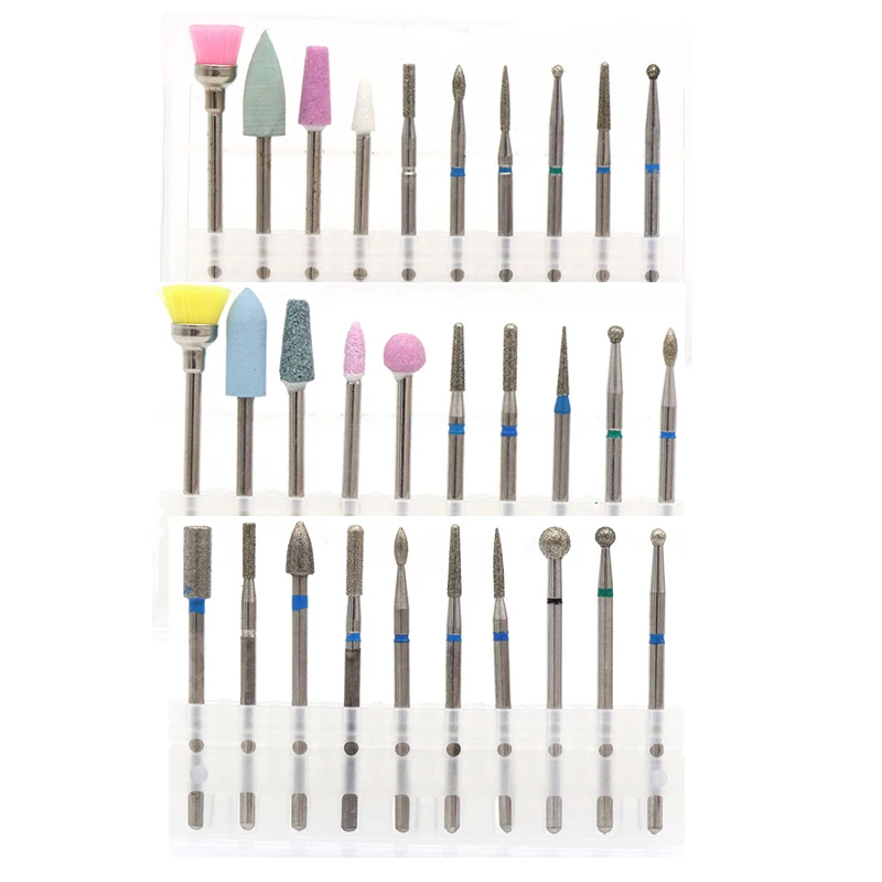 

10pcs/set Diamond Nail Drill Bits Rotary Bur Cuticle Tiny Head Electric Mills Cutter Manicure Machine Nail File Polish Tools