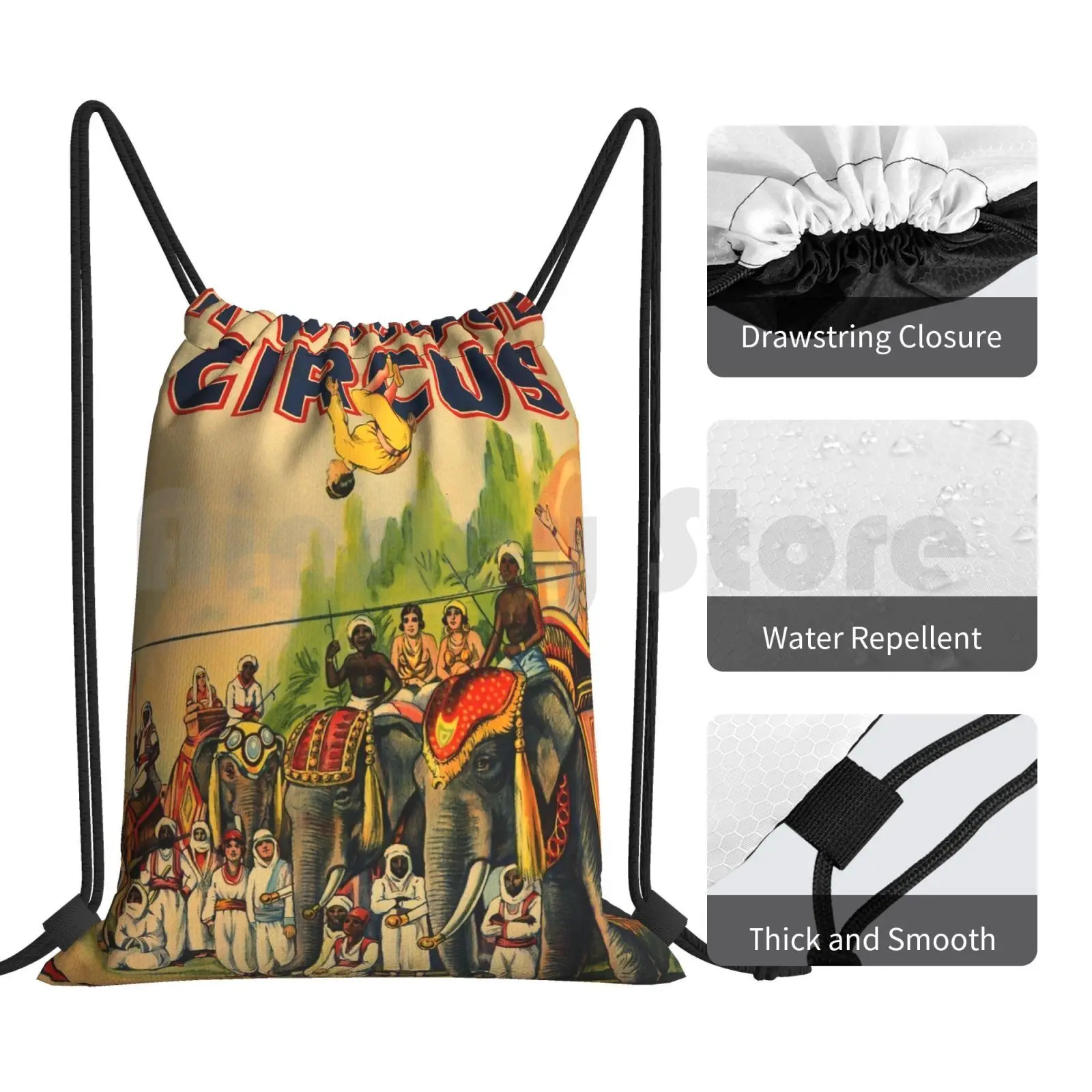 Винтажный цирковый плакат-Hagenbeck Wallace цирк спортивная сумка водонепроницаемый