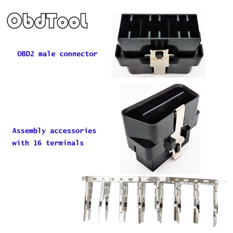 Фиолетовый Универсальный OBDII OBD2 16Pin коннектор для VAG Автомобильный сканер OBD Plug адаптер OBD 2 коннектора больше типа - Цвет: Фиолетовый