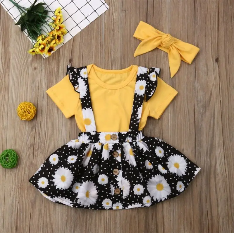 3 шт. детский хлопковый боди с подсолнухами и цветочным принтом | Мать ребенок