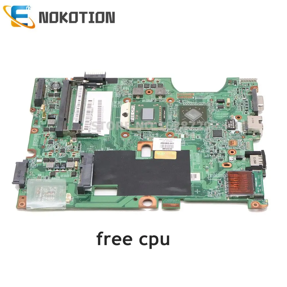 

NOKOTION 498462-001 48.4J103.031 for HP G50 G60 CQ50 CQ60 laptop motherboard Socket s1 DDR2 MCP77MV-A2 free cpu