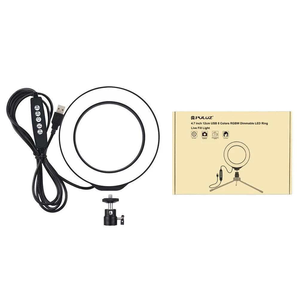 Светодиодный кольцевой светильник для селфи с регулируемой яркостью фото и