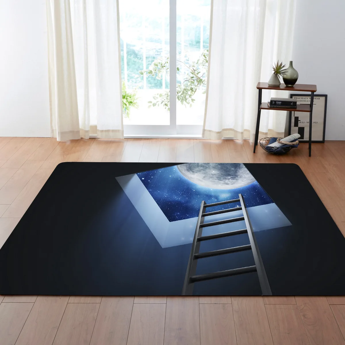 

Soft Boys Room Gift Carpet Mats Rugs European and American Big Bedroom Carpets Living Room Decor Rug 3D Universe Moon Decoration