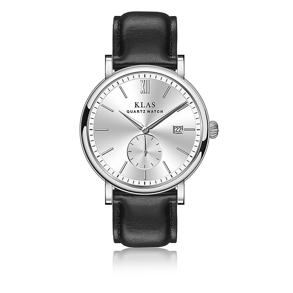 Relógio de Quartzo para Homem Klas Casual Couro Cinto Negócio Analógico Vestido Relógio