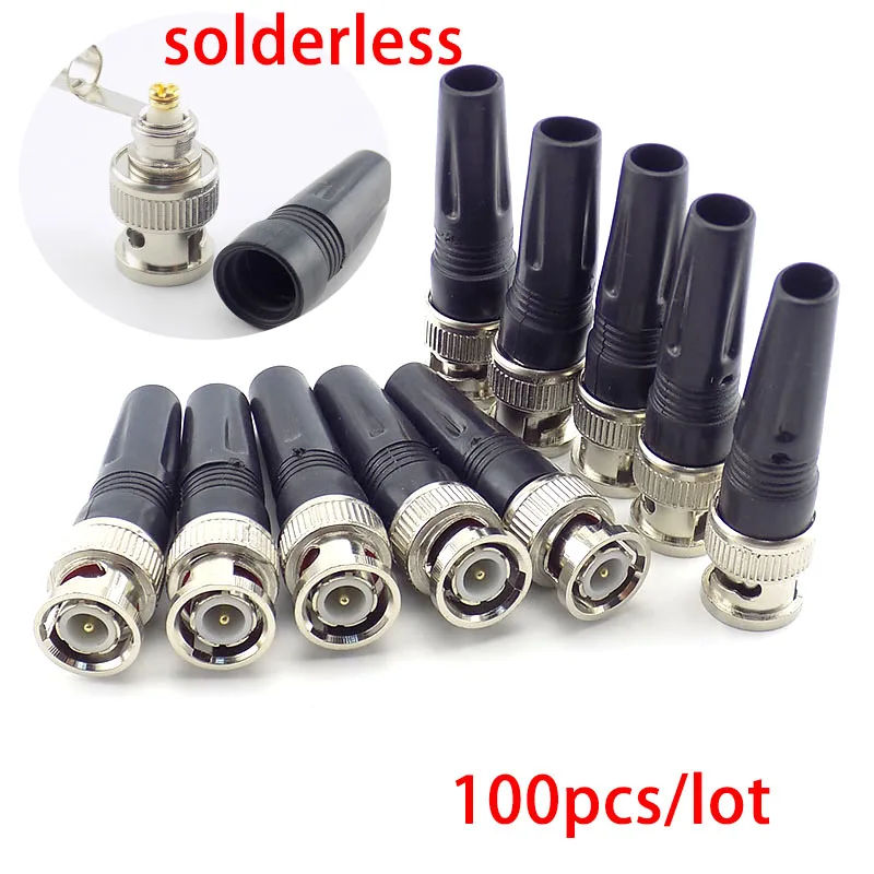 100x Wholesale Bnc Connector Male For Twist-On Coaxial Rg59 Cable Surveillance Security System Cctv Accessories | Безопасность и
