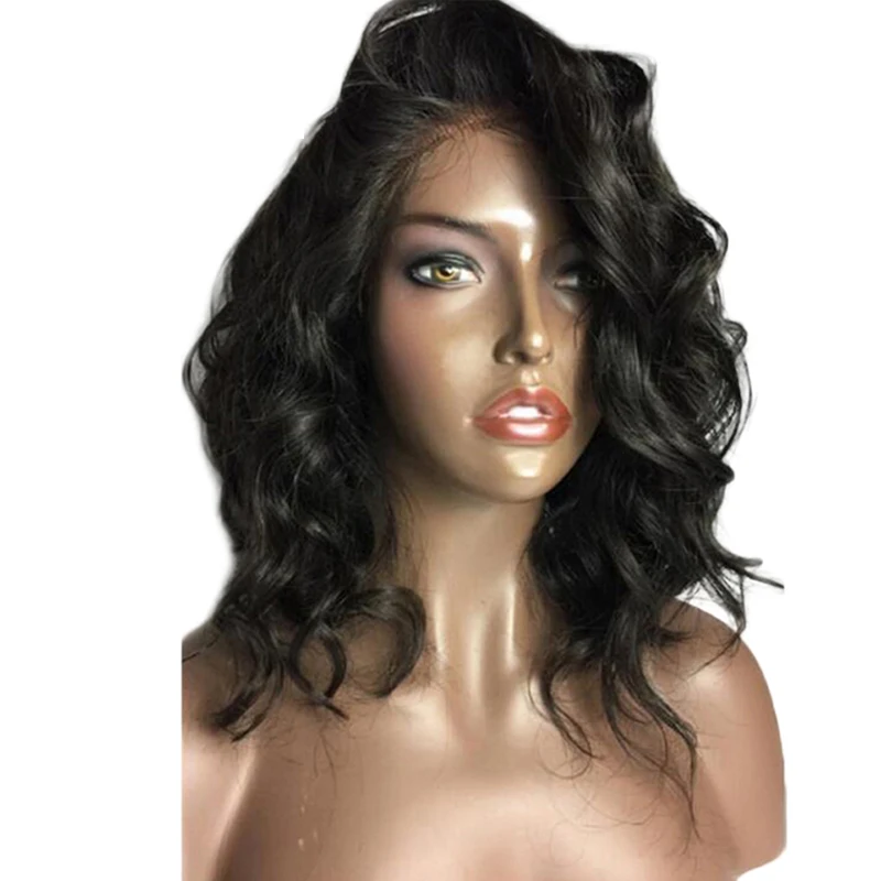 LUFFYHAIR короткий бразильский Волнистый парик 150% плотность шелковая основа