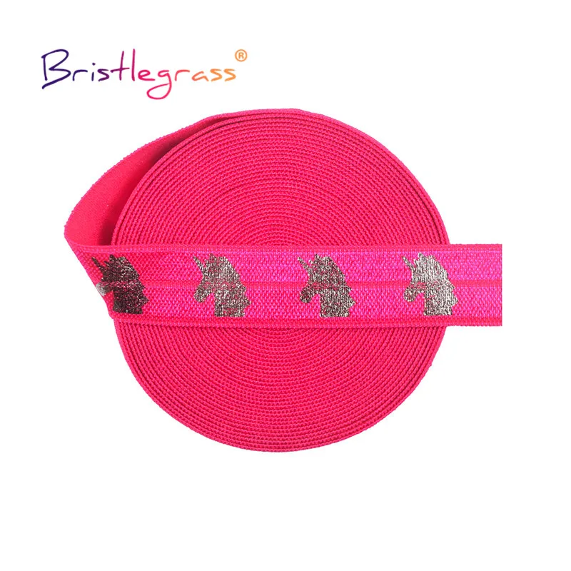 Лента для волос BRISTLEGRASS 2 5 10 ярдов 5/8 дюйма 15 мм Радужный Единорог с золотым