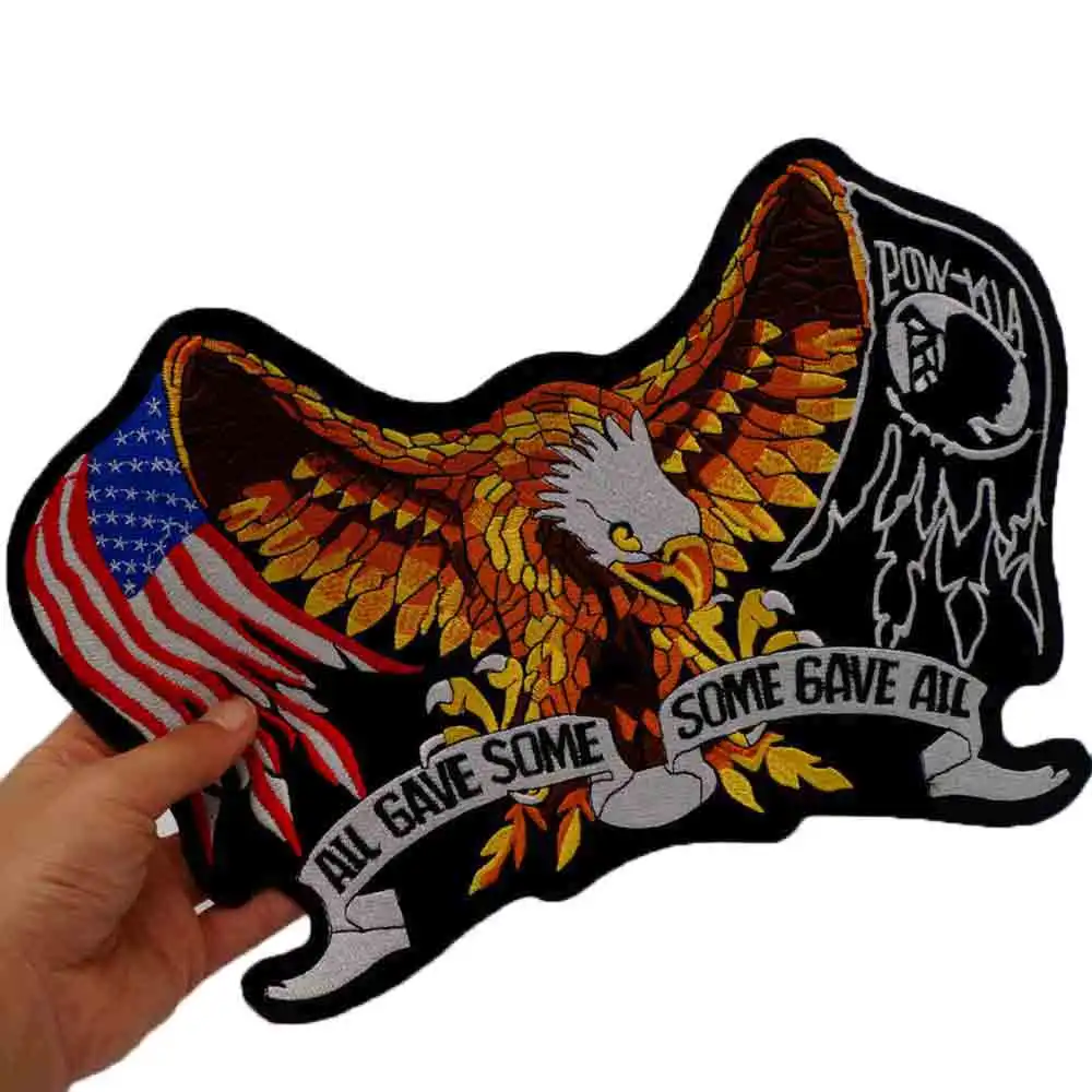 Большие вышитые этикетки с орлом панковские байкерские нашивки наклейки для