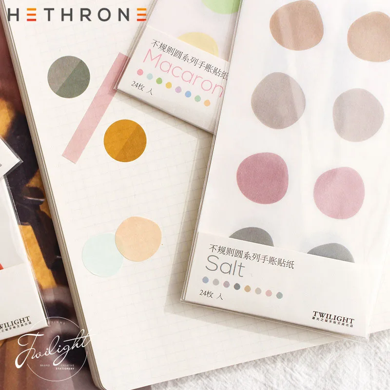 Красивые Мультяшные цветные нестандартные круглые бумажные этикетки hetron