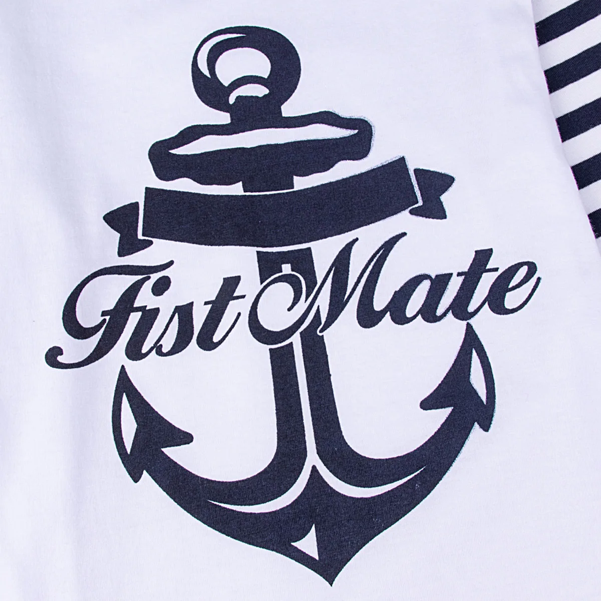 Детские пижамы для мальчиков комплект одежды сна в морскую и полоску с пиратским