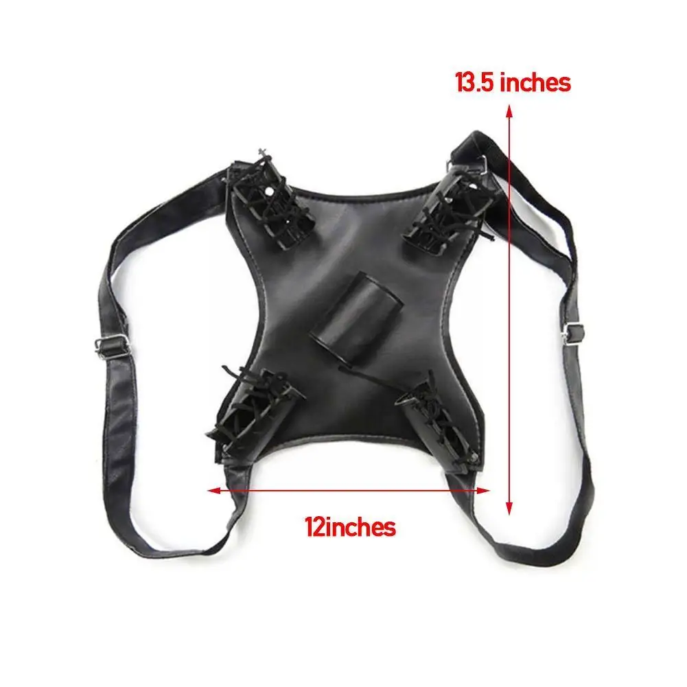 

Harness Mens Leather Dual Sword Carrying Back Exotic Flirting Cosplay Holste Scabbard/Pistol Adjustable Costumes Neck Harne E0G2