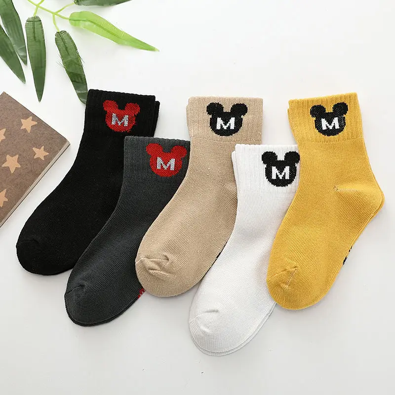 5 пар носков с Микки Маусом для детей детские спортивные носки летние короткие