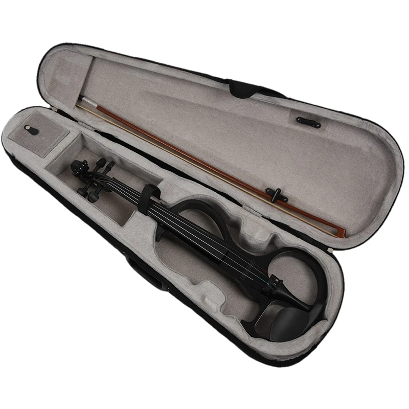 

Naomi Violin Full Size 4/4 Solid Wood Electric Violin Basswood Body Ebony Fingerboard Pegs with Ebony Fisheye Accessories Black