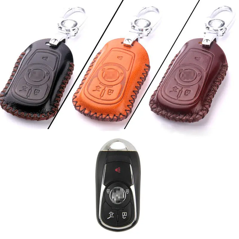 

PU Leather 3 Buttons Entry Remote Key Fob Protector Case Cover For Buick B Style