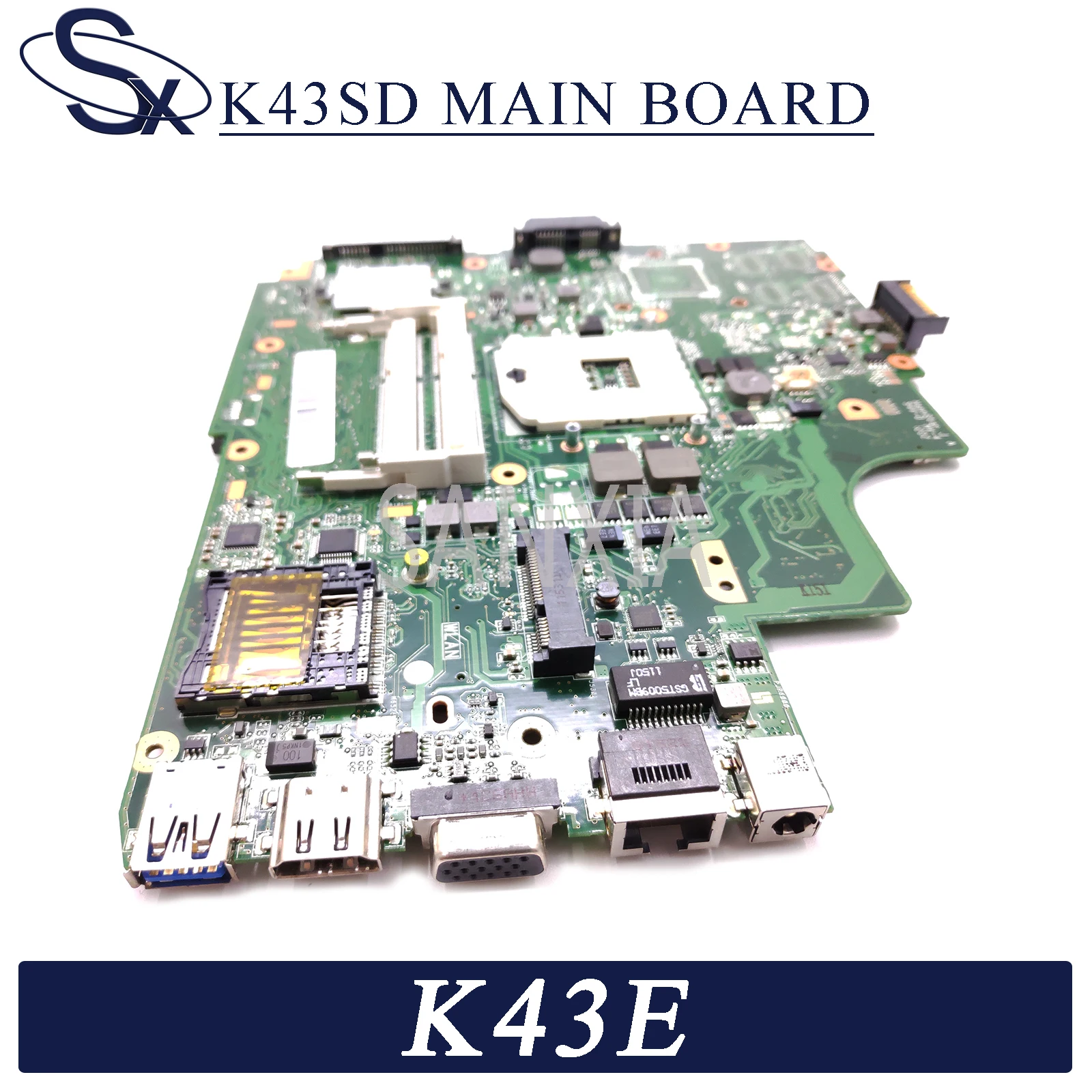 

KEFU K43SD Laptop motherboard for ASUS K43E A43E P43E K43S original mainboard HM65 GM
