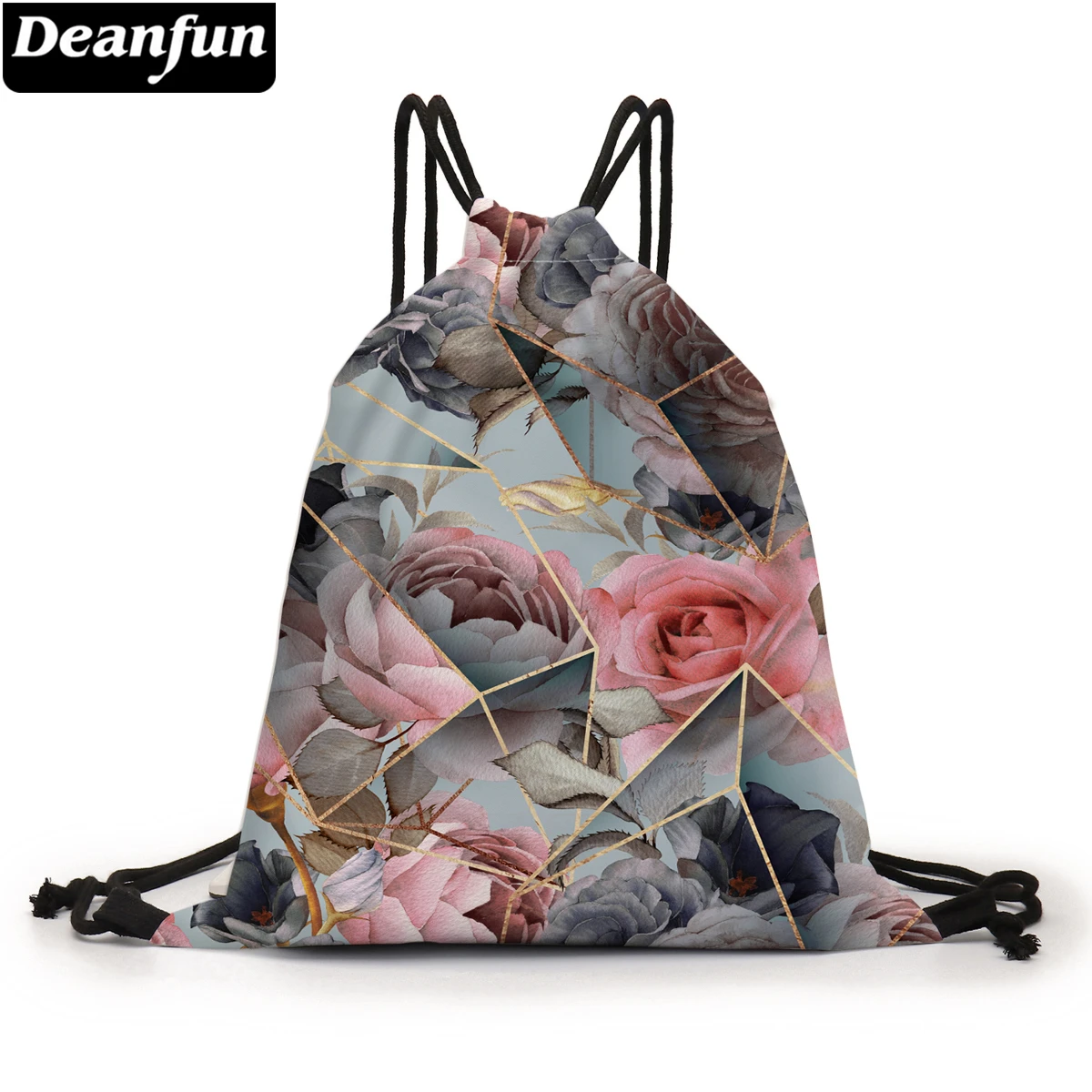 Женский рюкзак на шнурке Deanfun элегантный подарочный с 3D принтом мраморной розы