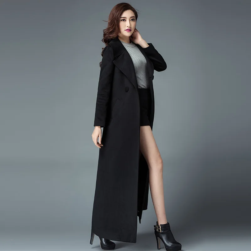 Зимние женские пальто осень и зима черный большой размер шерстяная куртка Корейская версия была тонкая дикая Универсальная Женская куртка