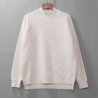 korean style loose sweater women pullover casual half turtleneck long sleeve knit sweater female jumpers solid basic sweater