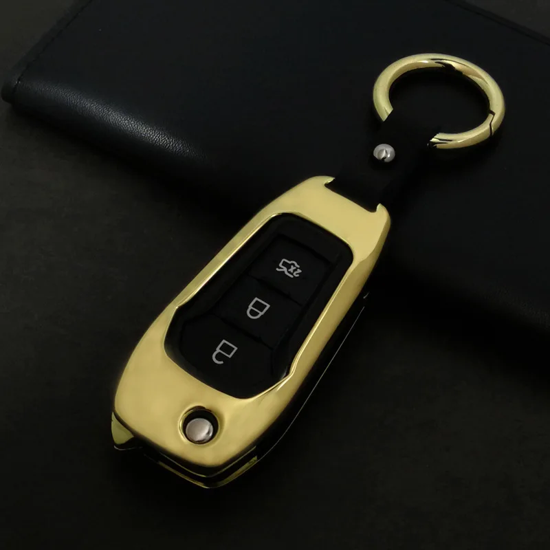 

For Ford Escort Focus Metal Car Key Protective Wallet Purse Men Women Alloy Keychain Key Case Cover Car Accessories Wholesale