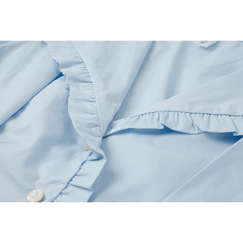 Летнее женское Элегантное повседневное мини-платье с голубым отворотом