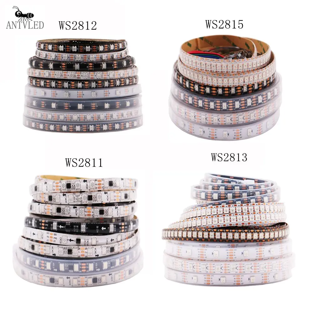 Цветная (RGB) Светодиодные ленты WS2811 WS2812B WS2813 WS2815 индивидуально адресуемых лента