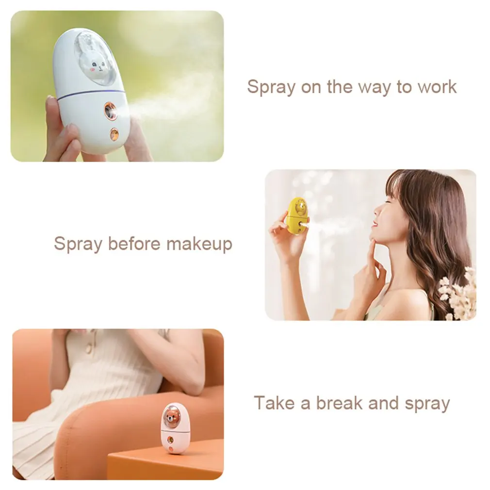 

Hand Held Cold Spray Water Replenishing Instrument Convenient Humidifier Atmosphere Lighting Spray Humidifier