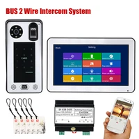 10 inch wireless wifi bus 2 wire fingerprint rfid video door phone intercom system support remote app home access control system