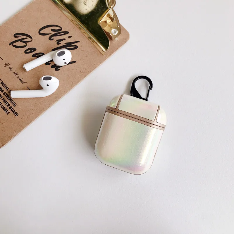 Блестящий лазерный чехол для Airpods 2 1 Bluetooth беспроводные наушники градиентного цвета Роскошный чехол для Airpods 1 2 Чехол для зарядного устройства