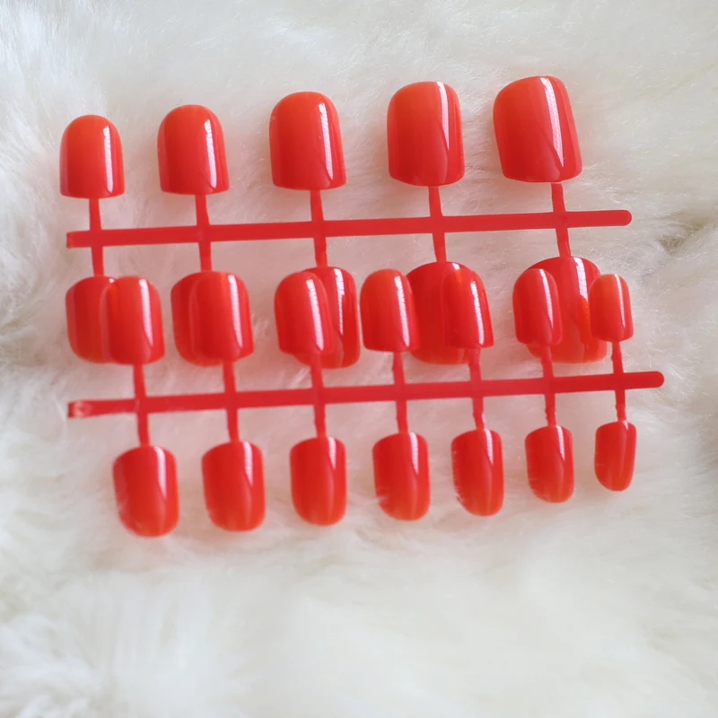 Горячие деньги сплошной цвет конфеты накладные ногти Короткие круглые головы 24