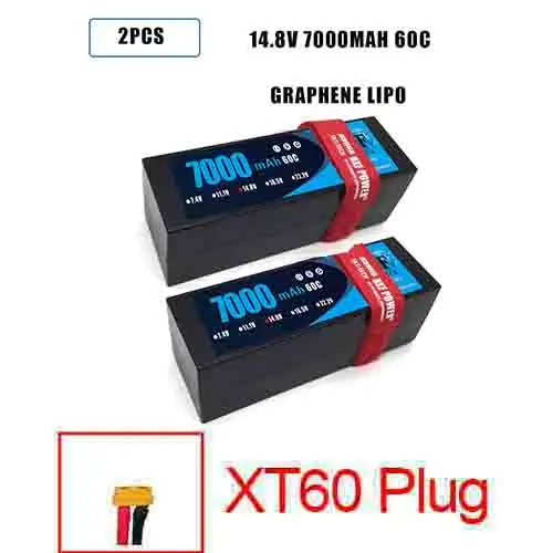 2PCS7000HARDXT60 DXF Lipo 4S аккумулятор жесткий чехол 14,8 V 7000mAh 60C 120C AKKU для 1:8 1:10 RC автомобиль E Багги Truggy Грузовик Лодка вертолет Квадрокоптер - Цвет: 2PCS7000HARDXT60