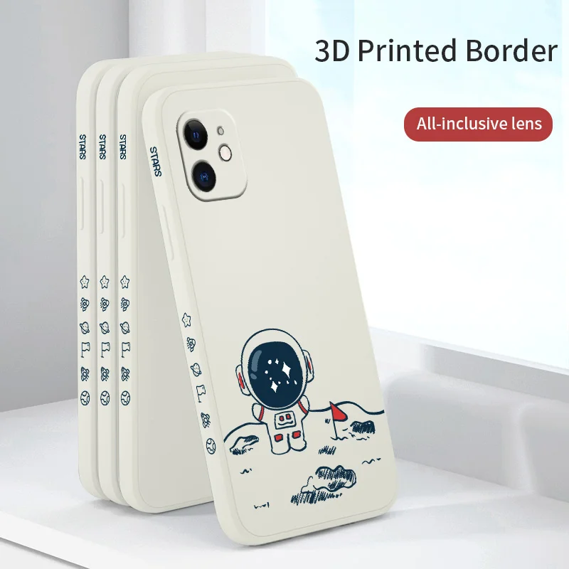 

Red Flag Astronaut Phone Case For iPhone 13 12 Pro Max 11 X XS XR XSMAX SE2020 8 8Plus 7 7Plus 6 6S Plus Silicone Cover